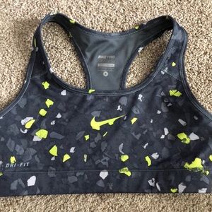Nike green and grey sports bra